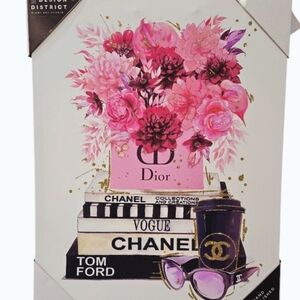 Design District Dior & Chanel Fashion Stack Canvas Wall Decor